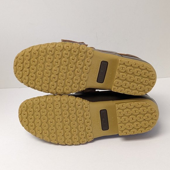 L.L. Bean Low Bean Duck Boots, Tan/Navy, Women's 9 Narrow (2A) - Picture 5 of 6